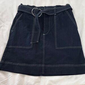 Elegant Black Women's Mini Skirt with Belt